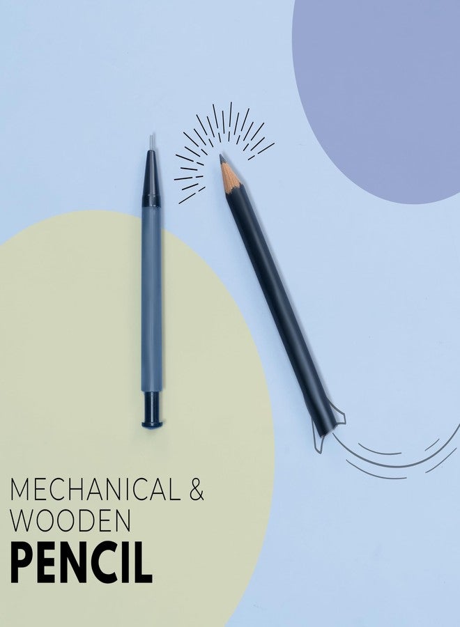 Maped All in One Stationery Kit| Skyline Wooden Pencils-2pack| Jumbo size eraser-4pcs|Ergo Tip Sharpener-6pcs|Geotrix Compass with Wooden & Mechanical Pencil| BTS essential kit|stationery for students - Image 2